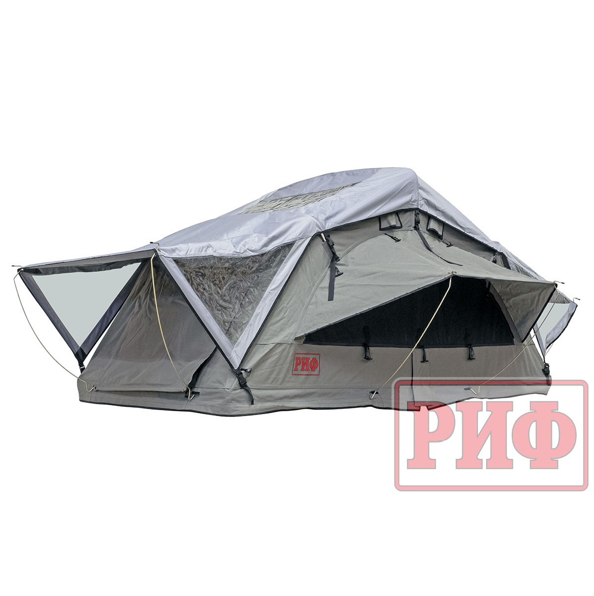 Палатка на крышу автомобиля РИФ Soft RT01-160 тент серый 400 гр 160 х 120 х 30 см